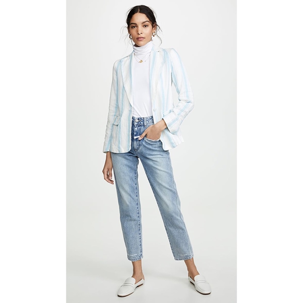 NWT FRAME CLASSIC MULTI STRIPE BLAZER IN OFF WHITE - Picture 14 of 14